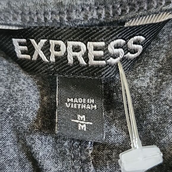 Express Charcoal Gray Bodycon Midi Dress, Southwestern Beading, M - Picture 6 of 9